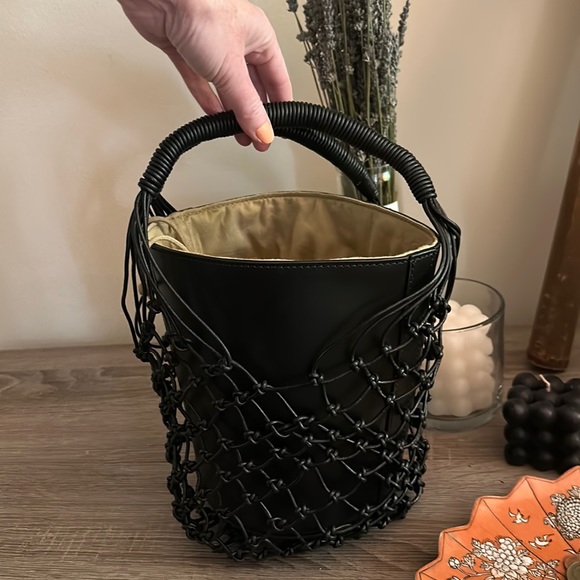 J. Crew Bags Jcrew Sedona Basket Bag Tote In Leather Black Multi